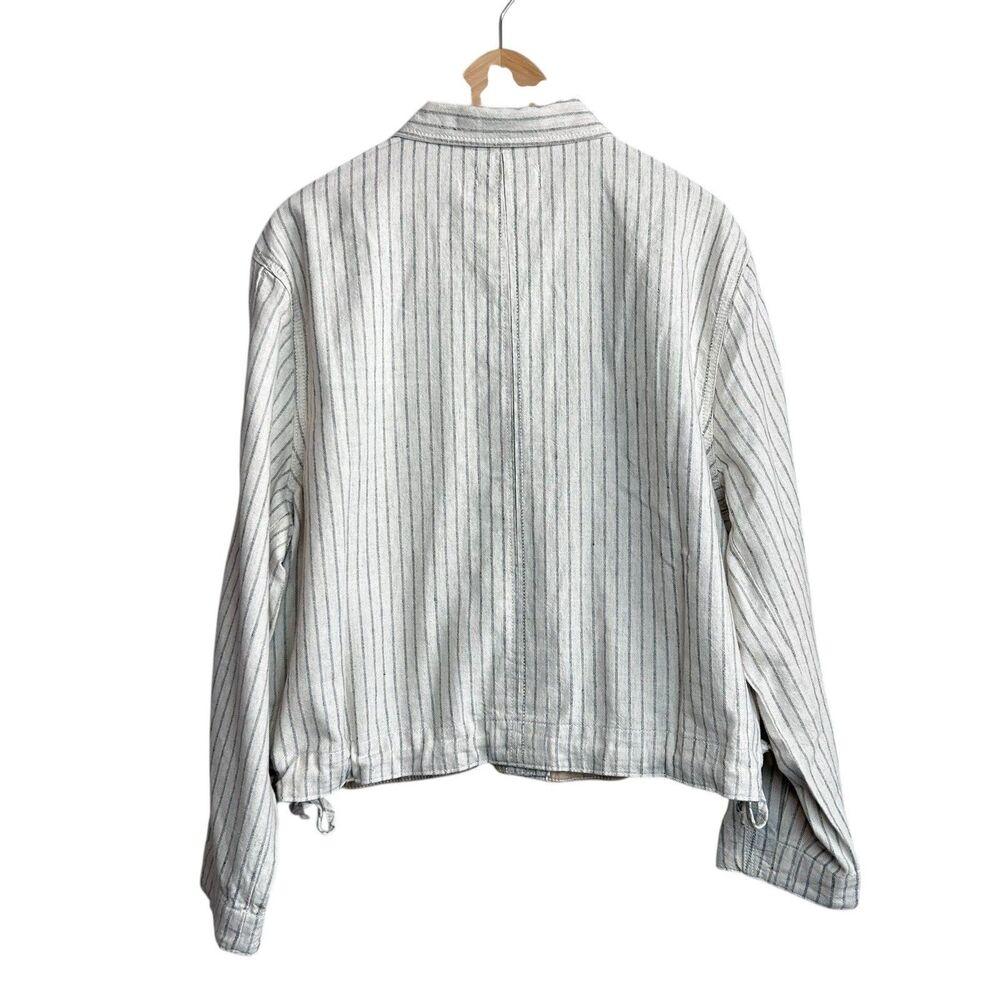 Rag & Bone Womens Jacket Blazer XL Piper Stripe Linen Striped Natural & Black - Picture 5 of 7
